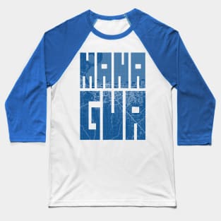 Managua, Nicaragua Map Typography - Blueprint Baseball T-Shirt